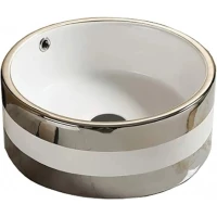 Раковина-чаша CeramaLux C1056 42x42 см, накладная, белый/серебряный