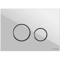 Кнопка смыва Cersanit Twins A64116 для инсталляции, белый глянец/хром/белый глянец