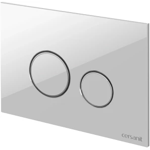 Изображение товара кнопка смыва cersanit twins a64116 для инсталляции, белый глянец/хром/белый глянец