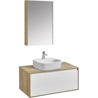 Комплект мебели дуб эльвезия/белый глянец 89 см Акватон Либерти 1A279901LYC70 + 1A279703LYC70 + 1WH501709 + 1A279302LYC70