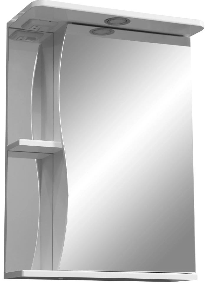 Зеркальный шкаф 55x70 см белый глянец/белый матовый R Stella Polar Верея SP-00000041 зеркальный шкаф stella polar
