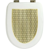 Сиденье для унитаза Migliore Gianeta 27919 с микролифтом, белый глянец/бронза