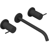 Смеситель для раковины Cezares Leaf LEAF-BLI3L-L-NOP встраиваемый, с донным клапаном, черный матовый