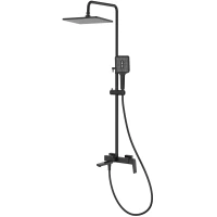 Душевая система Splenka S02.24.06 320x210 мм, со смесителем, черный матовый