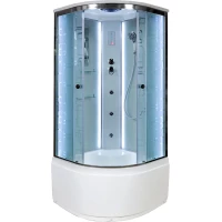 Душевая кабина 90x90x220 см Deto EM4590LED+GM матовое с прозрачным узором