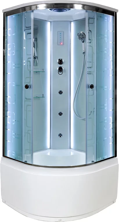 

Душевая кабина 90x90x220 см Deto EM4590LED+GM матовое с прозрачным узором