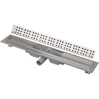 Душевой трап (лоток) AlcaPlast APZ101 Cube APZ101-650 + CUBE-650M 64,4 см, с решеткой, перфорированный, нержавеющая сталь
