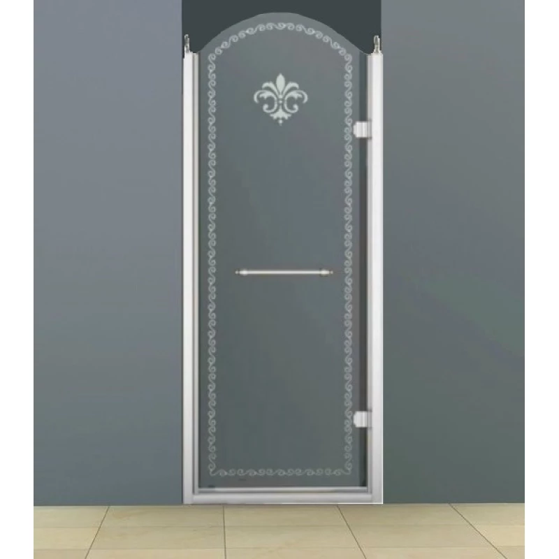 Душевая дверь распашная Cezares Retro 90 см прозрачное c матовым узором RETRO-A-B-1-90-CP-Cr-R