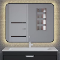 Зеркало Uperwood Modul 3049345677 100x80 см, с LED-подсветкой, сенсорным выключателем, диммером, антизапотеванием, черный