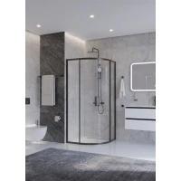 Душевой уголок Cezares Plane PLANE-R-2-90-C-GM 90x90 см, профиль оружейная сталь матовый, стекло прозрачное