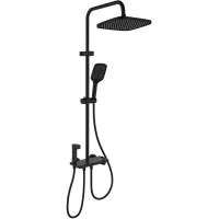 Душевая система Berges Pulsar 075012 300x210 мм, с термостатом, черный матовый