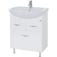 Тумба белый глянец 61 см с бельевой корзиной Bellezza Стелла 4636010120016