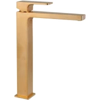 Смеситель для раковины Remer Absolute AU11LBG без донного клапана, золотой матовый