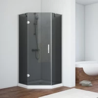 Душевой уголок Vegas Glass AFA-Pen NOVO 90 07 07 L 90x90 см L, профиль матовый хром, стекло графитовое