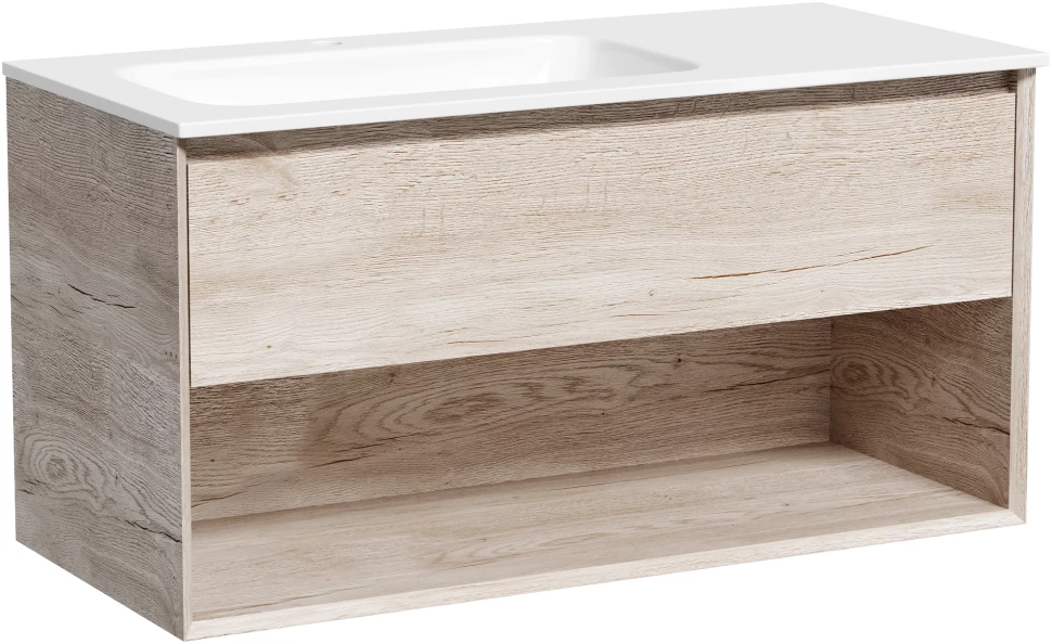 

Тумба под раковину Sancos Marmi 1.0 MR1.0100LEG 99,5 см L, подвесная, дуб галифакс
