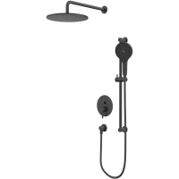 Душевой комплект Whitecross Y YSET05TOPBL 300 мм, со смесителем, черный матовый