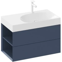 Тумба под раковину Ravak Lite X000001875 80 см L, подвесная, синий матовый