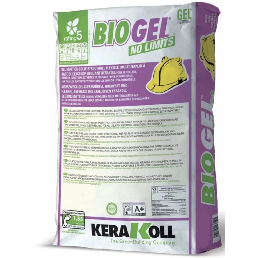 Kerakoll BIOGEL NO LIMITS WHITE EXPORT Клей для ярко-белый 25 кг