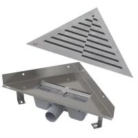 Душевой трап AlcaPlast ARZ1 Time ARZ1 + TIME с решеткой, перфорированный, нержавеющая сталь