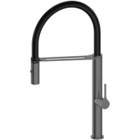 Смеситель для кухни Feramolli Eva Bella GS1924 с гибким изливом, графит матовый