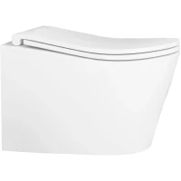 Унитаз подвесной D&K Bamberg DT1556516 безободковый, торнадо, с сиденьем микролифт, белый