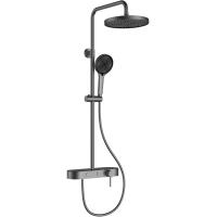 Душевая система Vincea VSFS-402GM 255 мм, со смесителем, вороненая сталь