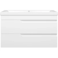 Тумба под раковину Misty Софт П-Соф-01090-011П2Я 88 см, подвесная, белый глянец