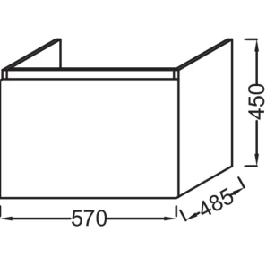 Изображение товара тумба серый антрацит глянец 57 см jacob delafon odeon up eb877-442