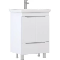 Тумба под раковину Vigo Grani 284 55,2 см, напольная, белый глянец/белый матовый