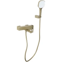 Смеситель для ванны Gappo G3217-3 с душевым гарнитуром, золотой матовый
