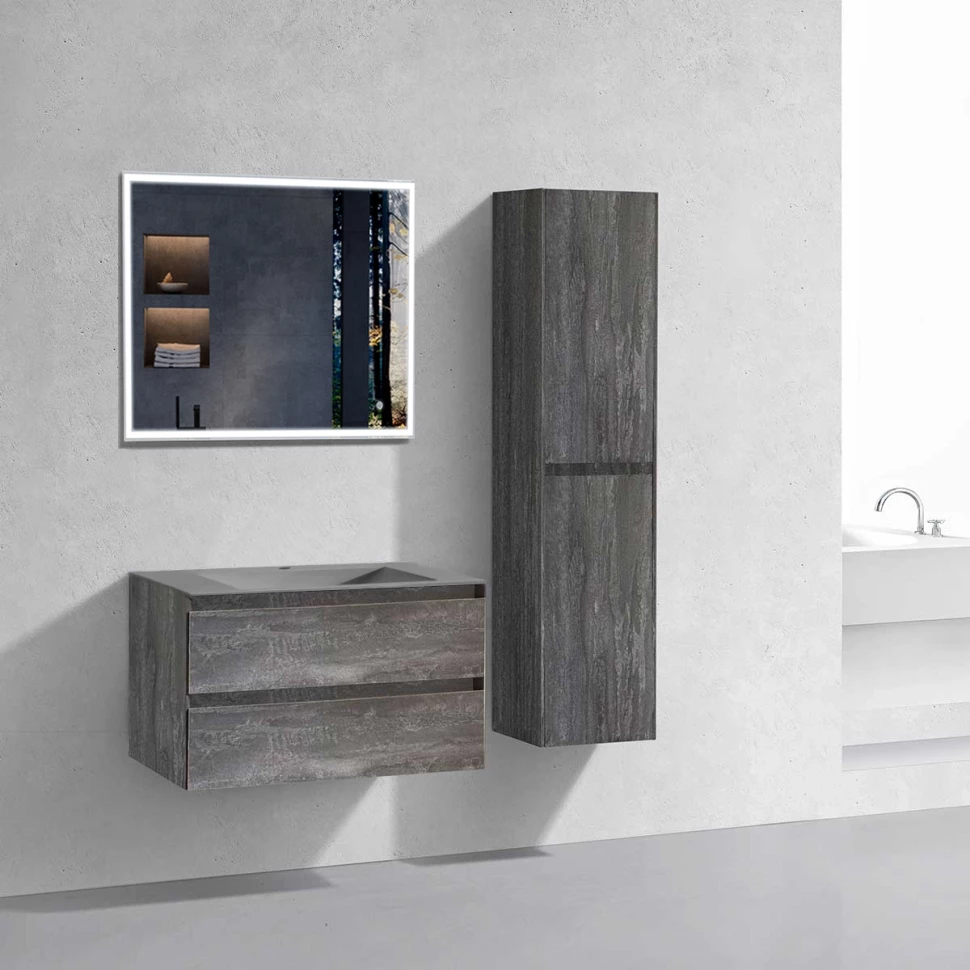 

Комплект мебели серый камень 80 см Vincea Luka VMC-2L800GS + VCB-13800G + VLM-3VN800