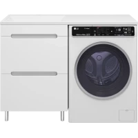 Тумба под раковину Misty Амур Э-Бай06055-022Я 55 см, напольная, над стиральной машиной, белый глянец