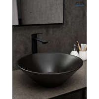 Раковина-чаша GID N9102bg 42x42 см, накладная, черный графит