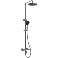 Душевая система Lemark Karelia LMF-2026S-GM 228 мм, со смесителем, графит матовый