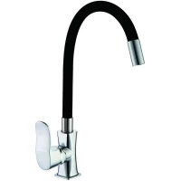 Смеситель для кухни D-Lin D155318-1 с гибким изливом, хром/черный