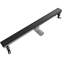 Душевой трап (лоток) Knotlor Terra SDRW0700GM 70 см, с решеткой, 2 в 1 под плитку, вороненая сталь