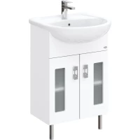 Тумба с раковиной белый глянец 54 см Onika Кристалл 105550 + UM-ERI55/1