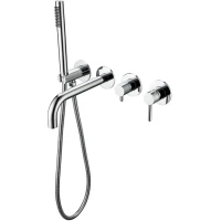 Смеситель для ванны Grocenberg GB5070CR встраиваемый, с душевым гарнитуром, хром 