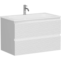 Тумба с раковиной Sancos Folk FL80W + CN7012 81 см, подвесная, белый матовый