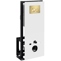 Инсталляция для унитаза WasserKRAFT Glan 66 66TLT.010.ME.WH.MG02 с кнопкой смыва, золотой матовый