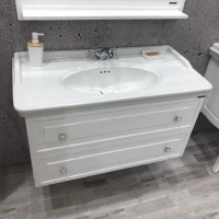 Тумба с раковиной белый глянец 100 см Comforty Феррара 00004148009