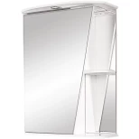 Изображение товара зеркальный шкаф misty бриз э-брз02055-01свл 55x72 см l, с подсветкой, выключателем, белый глянец