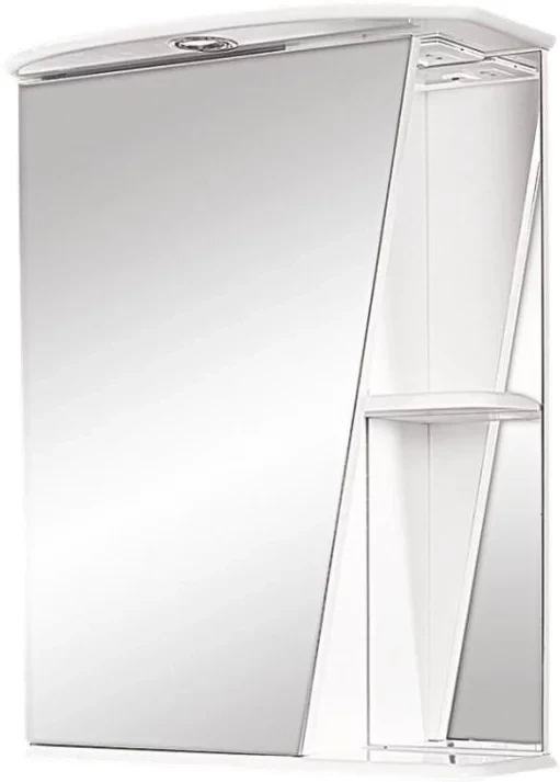 Зеркальный шкаф Misty Бриз Э-Брз02055-01СвЛ 55x72 см L, с подсветкой, выключателем, белый глянец - фото 1
