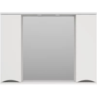 Зеркальный шкаф 100x74,5 см белый глянец Misty Атлантик П-Атл-4100-010