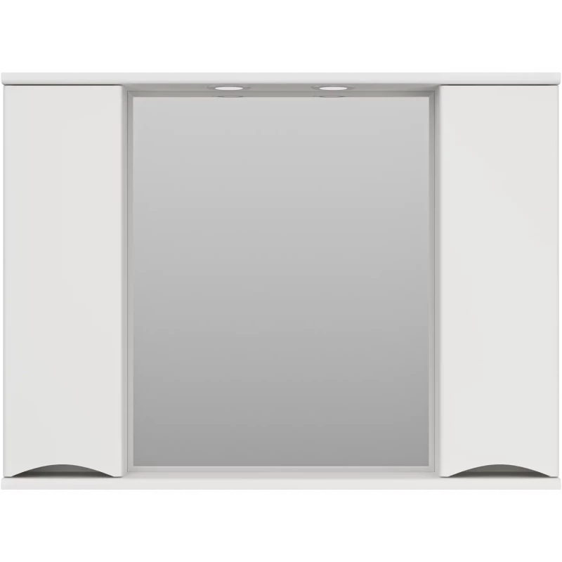 Зеркальный шкаф 100x74,5 см белый глянец Misty Атлантик П-Атл-4100-010