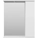 Изображение товара зеркальный шкаф misty лира п-лир04060-013п 60x72 см r, с подсветкой, выключателем, белый глянец/белый матовый
