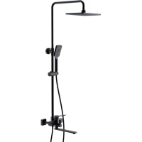Душевая система Frap F2462 320x220 мм, со смесителем, черный матовый