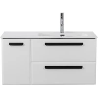 Тумба под раковину Cezares Eco ECO-CER-N-1000-2C-1A-SO-BL-R 100 см R, подвесная, Bianco Lucido