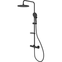 Душевая система Milardo Ideal Spa ILSBLTHM89 250 мм, с термостатом, черный матовый