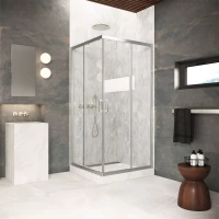Душевой уголок Vegas Glass ZA Protec 110 04 crystalvision 110x110 см, профиль никель матовый, стекло прозрачное